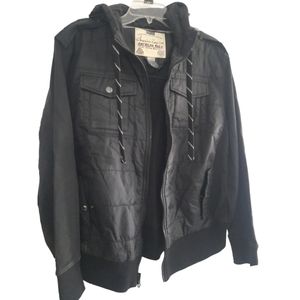 American Rag hooded jacket with nylon accents size large